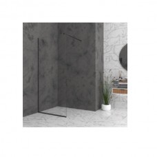 Параван за баня "WALK IN", 40-90x190 см., 6 мм. стъкло, черен